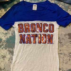 NWOT PINK Bronco Nation Shirt Sz XS